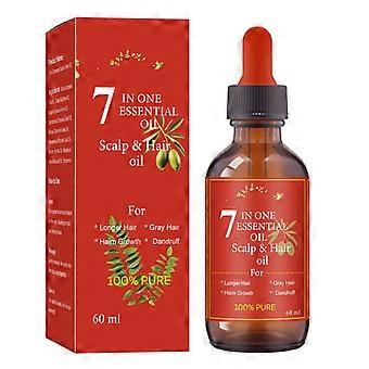 7-in-1 Haarolie voor Haargroei bij Haaruitval. Natuurlijk Hoofdhuidserum voor Vrouwen en Mannen. Stimuleert Snelle Haargroei en Dikker Haar voor Dagelijkse Hoofdhuidmassage.