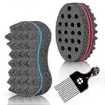3pcs Hair Sponge Set, Curl Brush Sponge Compatible with Hair Men Women, Twist Sponge Compatible with Afro Curls