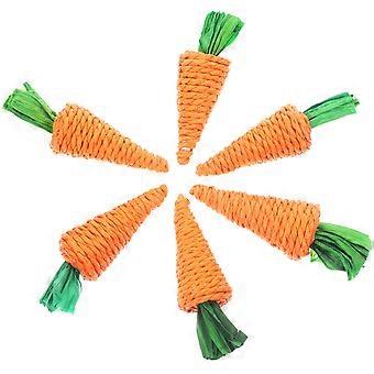 6 Pcs Lapin Molaire Carotte Tissée Carotte Jouet Hamster Lapin Mâcher Jouet Hamster Mâcher Approvisionnement