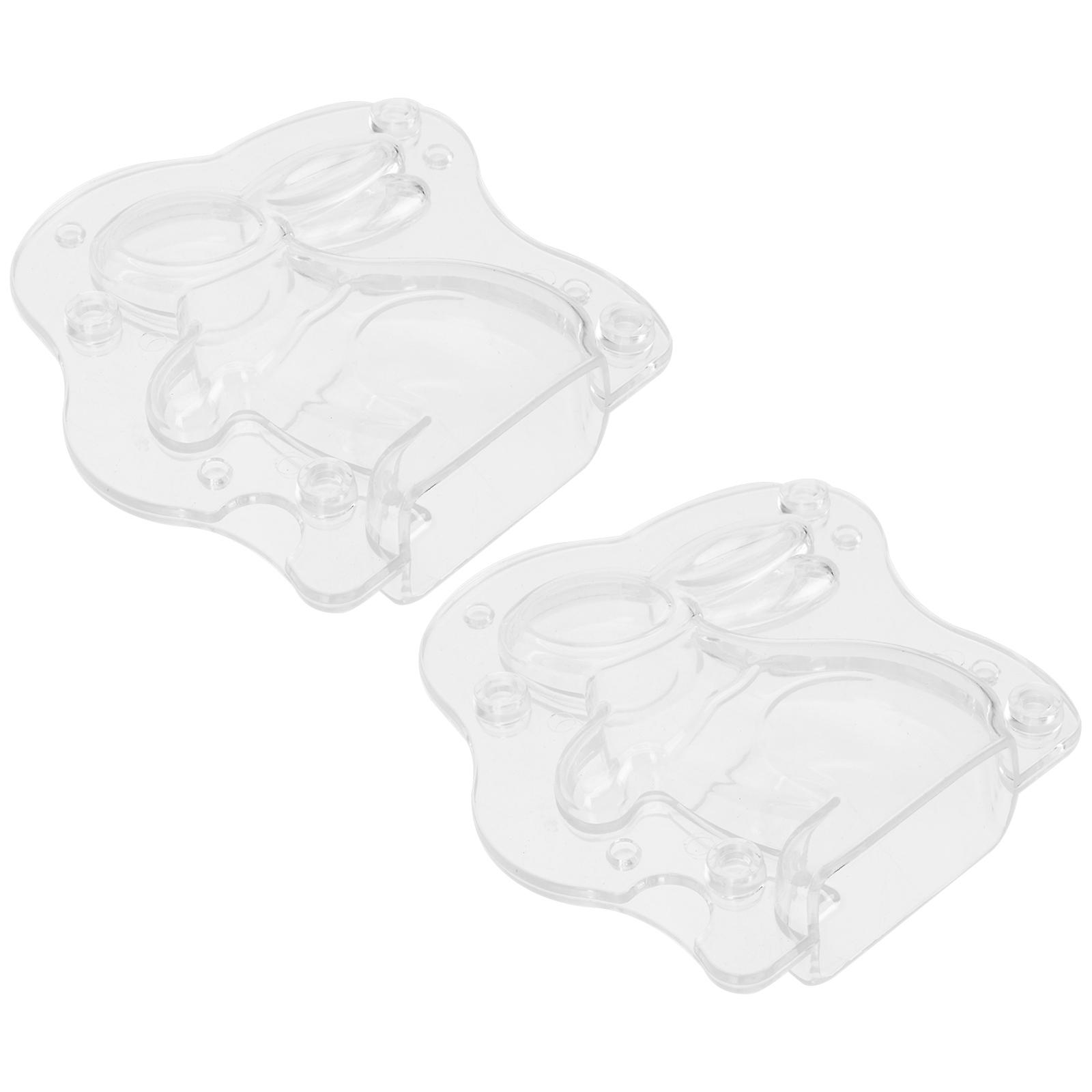 2Pcs Easter Bunny Chocolate Mold DIY Candy Cookie Molds Plastic Mold for Kitchen