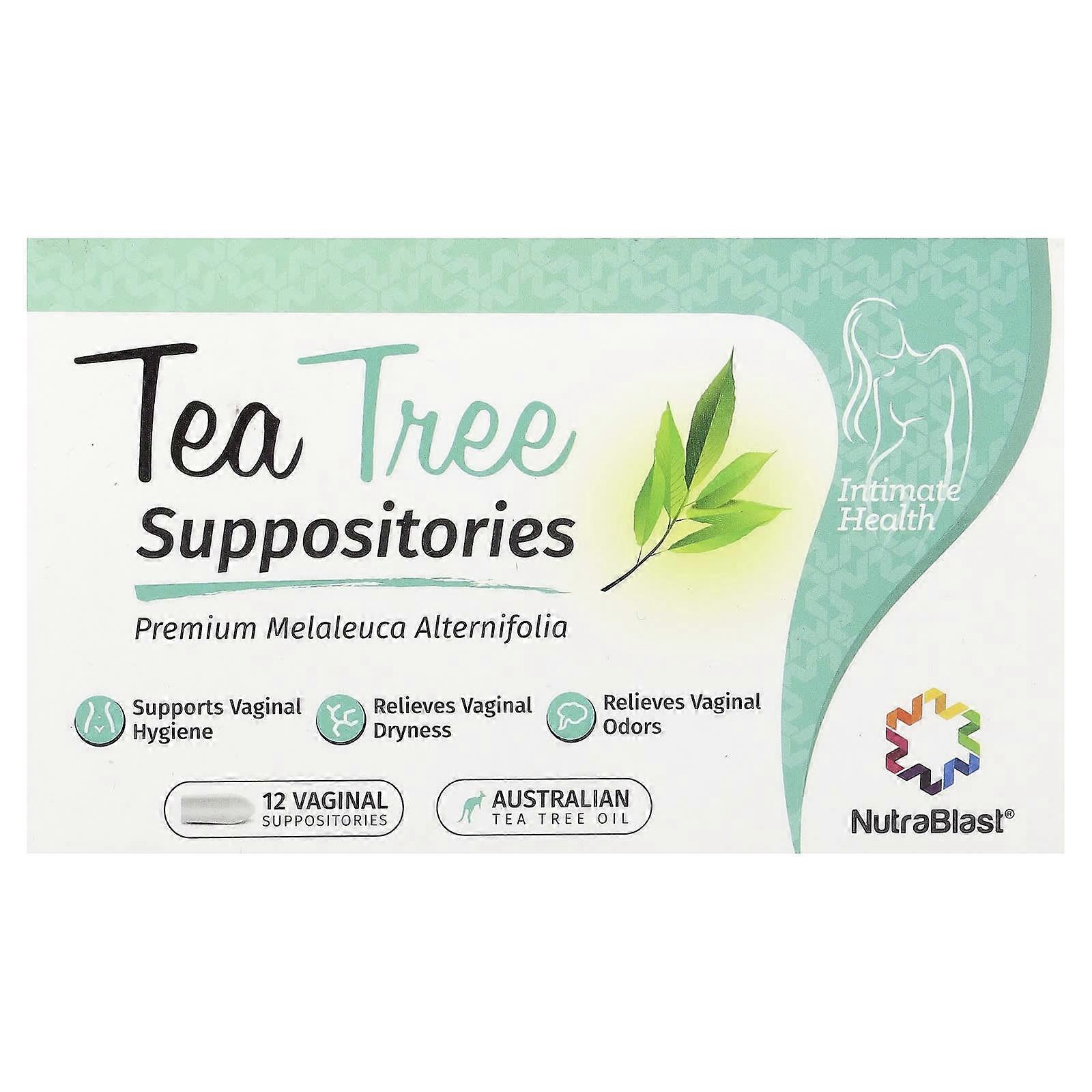 NutraBlast, Tea Tree Suppositories, 12 Vaginal Suppositories, 2-Pack