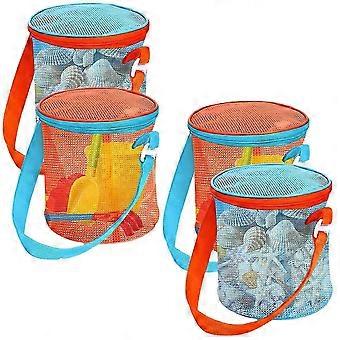 4pcs Sea Shell Bags for Beach Mesh Seashell Holder,Shelling Collecting Tools Travel Sand Toys Storage Bucket 2026