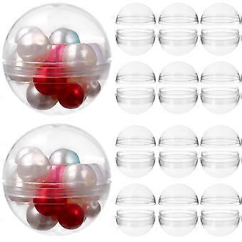 50pcs Plastic Transparent Balls Multi-purpose Twisted Round Balls Clear Fillable Grab Balls