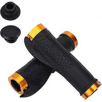Ergonomic Mountain Bike Grips, Anti-Slip TPR Rubber & Aluminum Double Locking Handlebar Grips, Universal Fit for 20-25mm Handlebars