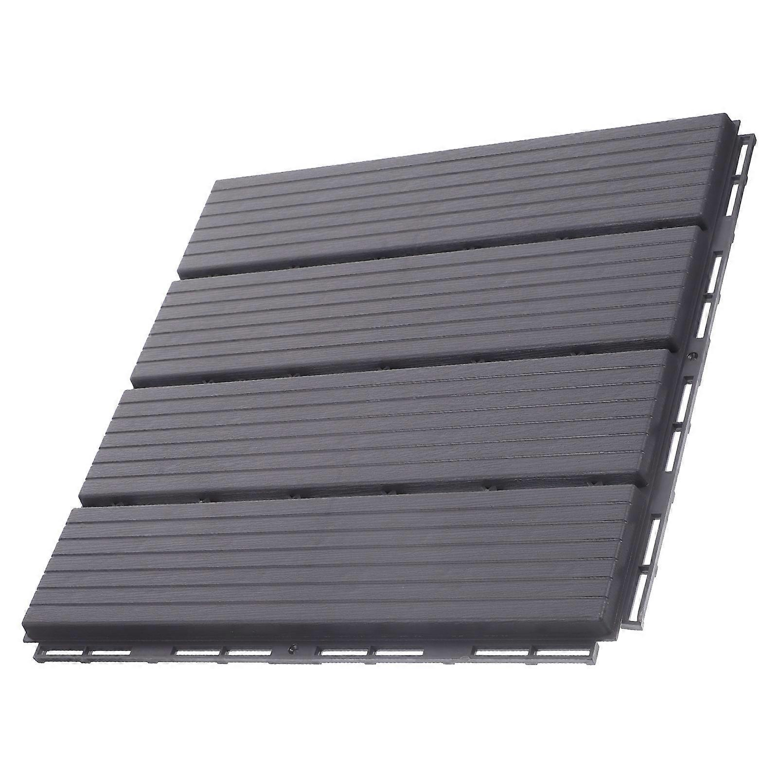 Plastic Deck Tile Interlocking for Waterproof Outdoor Flooring 3Pcs Grey