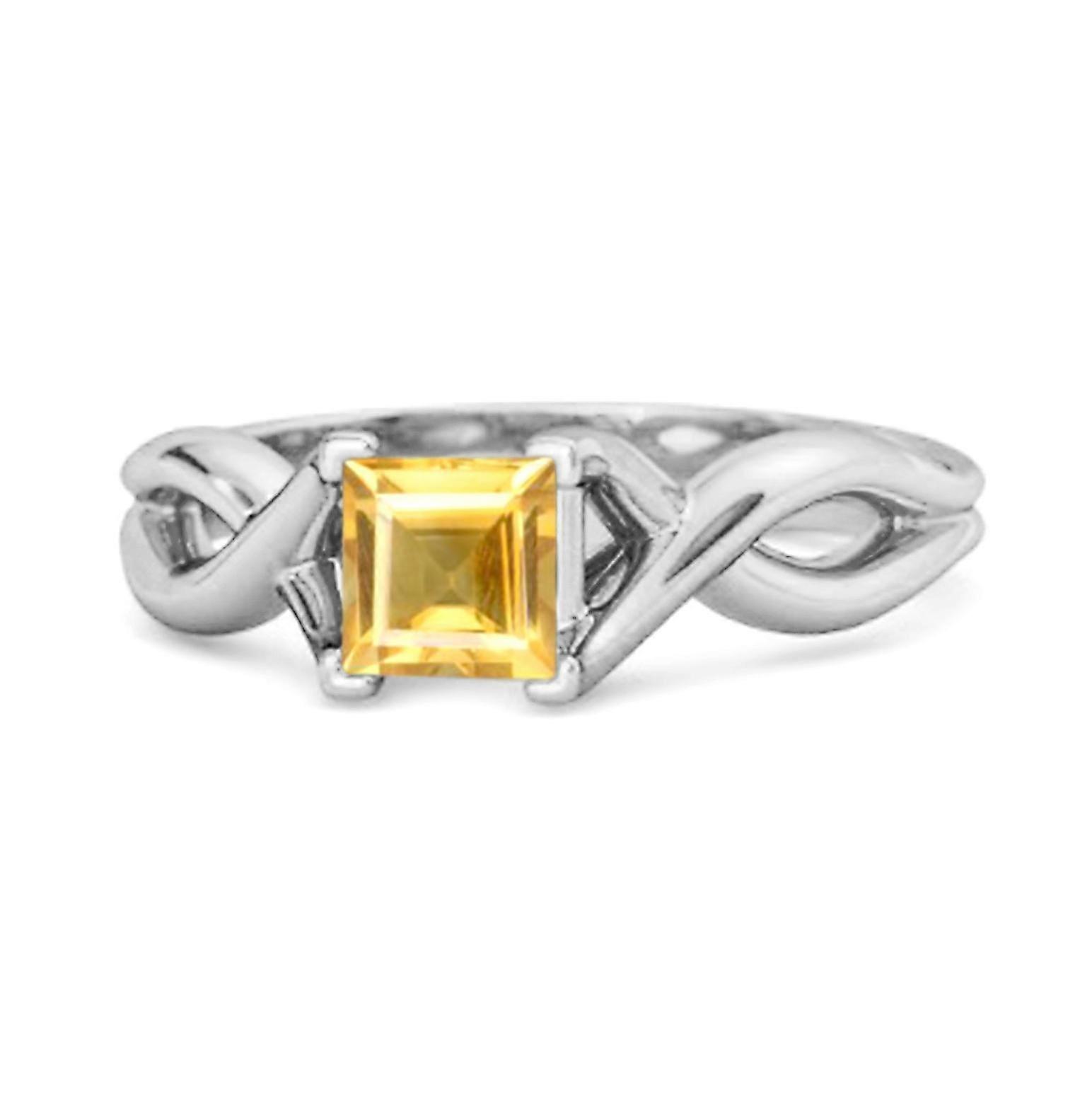 Citrine Celtic Inspired Infinity Design Ring- 925 Sterling Silver