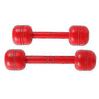 20.5x5 Cm Red Exercise Machine & Equipment Sets 2pcs Kid's Ergonomic Wood Dumbbells Gymnastics Hand