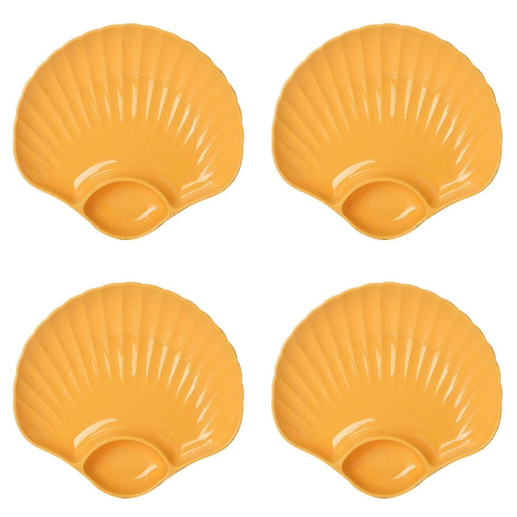 Multi-purpose Plastic Bowls Shell Shape Plate, Snack Serving Tray D