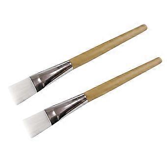 Maskerborstel van hout, doe-het-zelf maskerborstel voor make-up, 2 stuks, professioneel huidverzorgingshulpmiddel