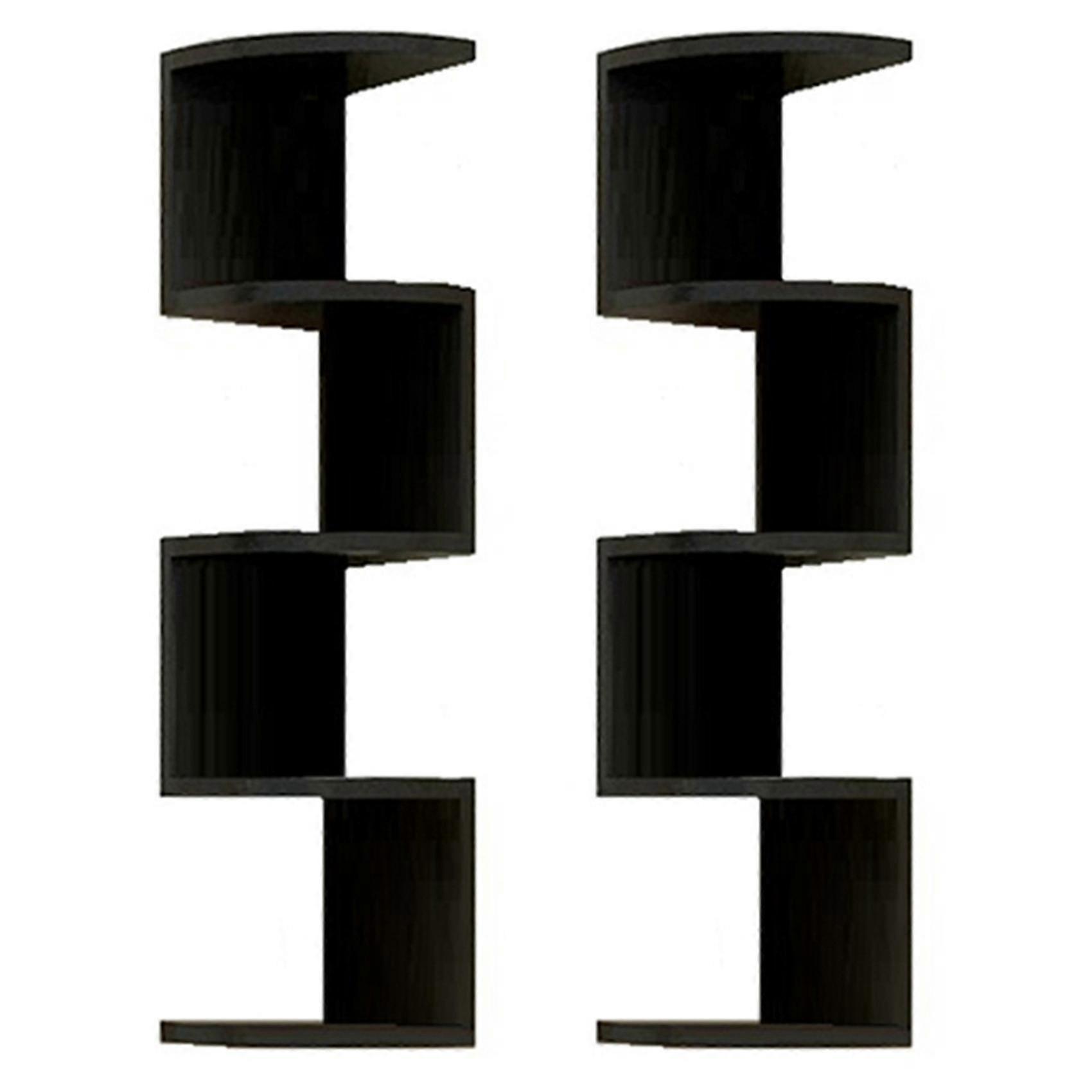 2X Wall Mounted Corner Storage Rack Classic Wall Rack 5 Layers Semicircular Partitions A