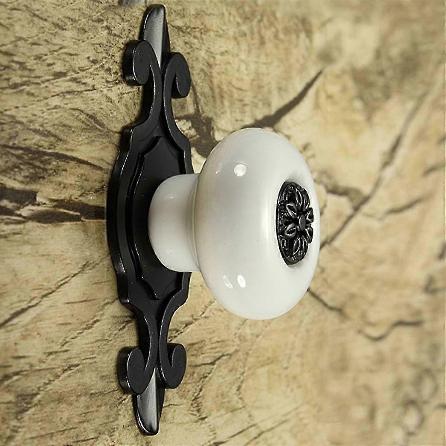 Vintage Ceramic Door Knobs Drawer Cabinet Cupboard Wardrobe Pull Handle White+Black