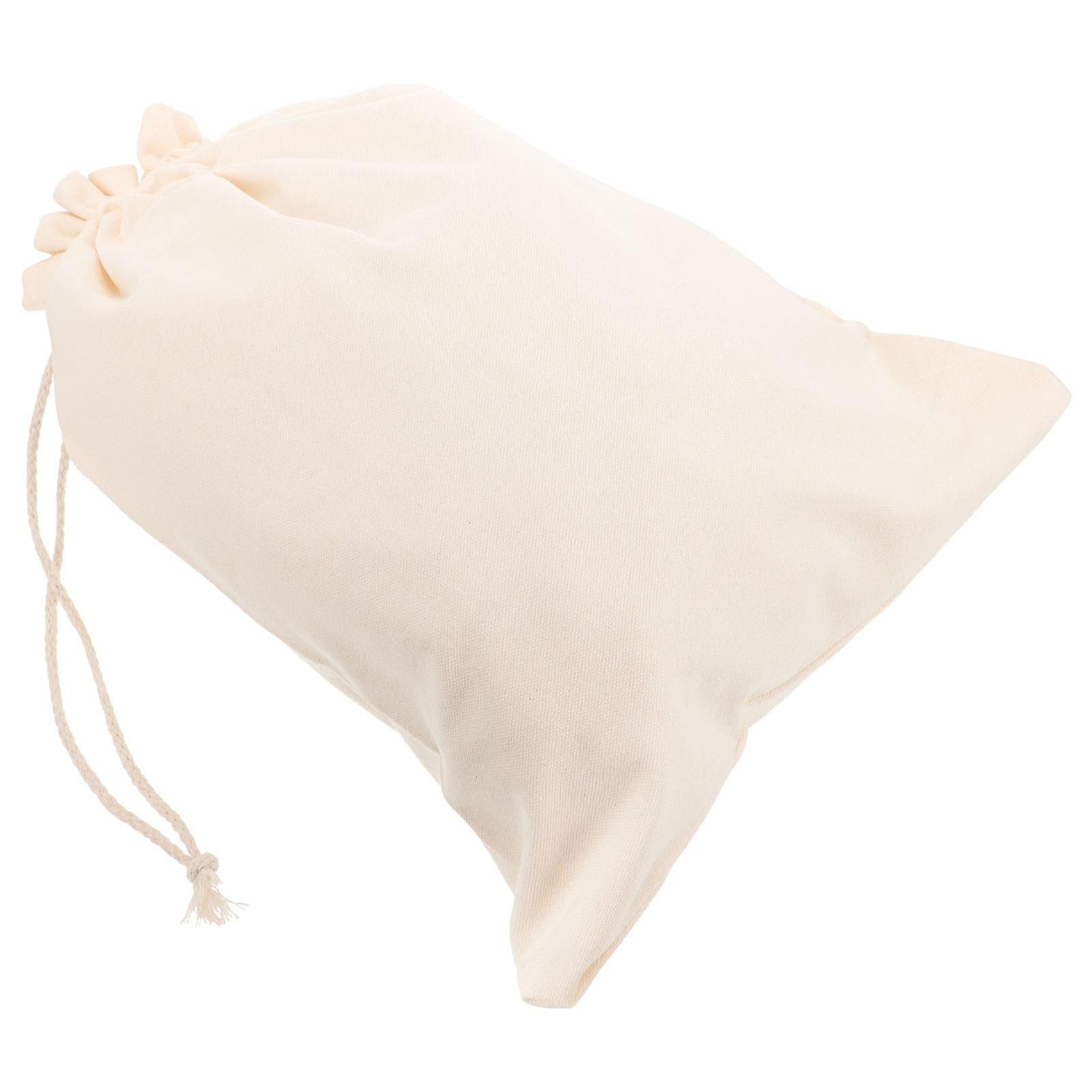 4Pcs Drawstring Flour Bag White Large Capacity for Bread Storage Use