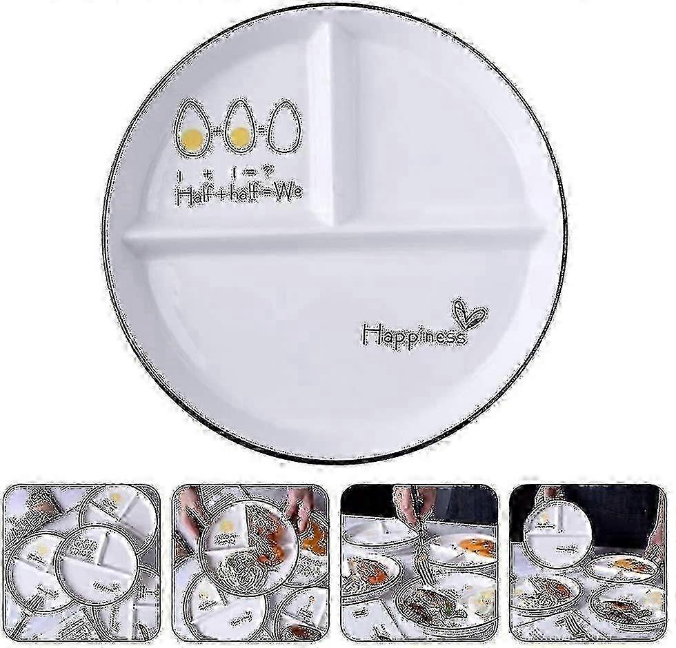 Split Ceramic Dinner Plate 3 Cut Dinner Plate Lunch Plate