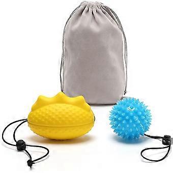 Balle d’entraînement des mains 2 pièces (balle molle + balle hérisson) boule de pétrissage pour la thérapie des mains