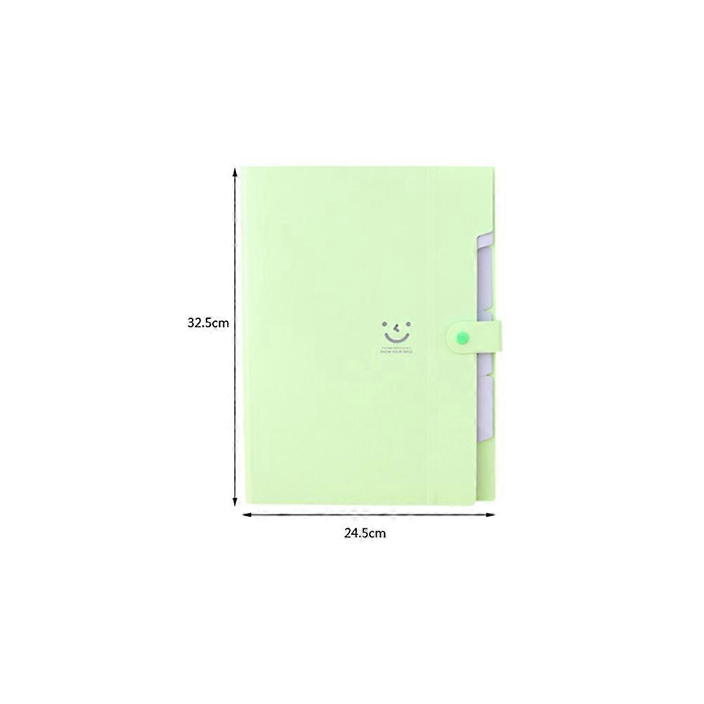 Smiling Face Expanding File Folder with Snap Closure 5 Pockets Organizer Set