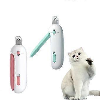 2-piece cat nail clipper set with adjustable cutting hole (3 sizes) and nail file, splash-proof design, cat nail clippers, blue, pink