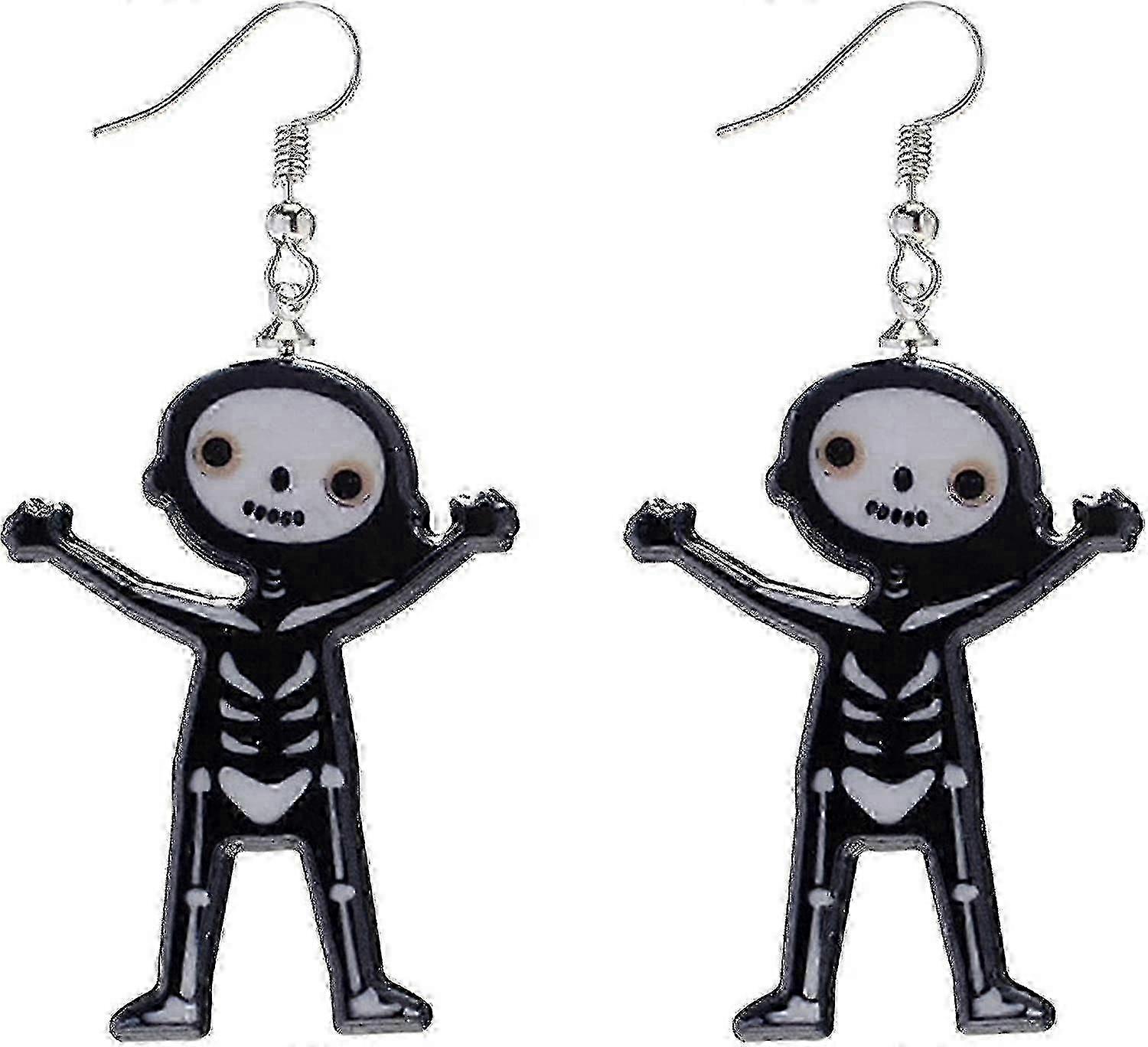 Halloween Dangle Earring Set, 2025 Halloween Theme with Pumpkin Ghost Witch Skeleton Patterns