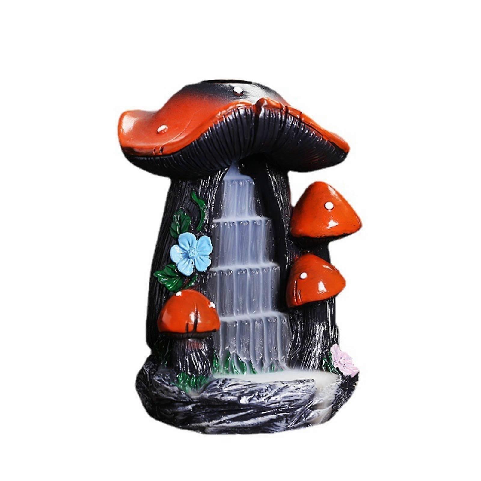 Toadstool-Shaped Backflow Incense Burner Decorative for Bedside Corners