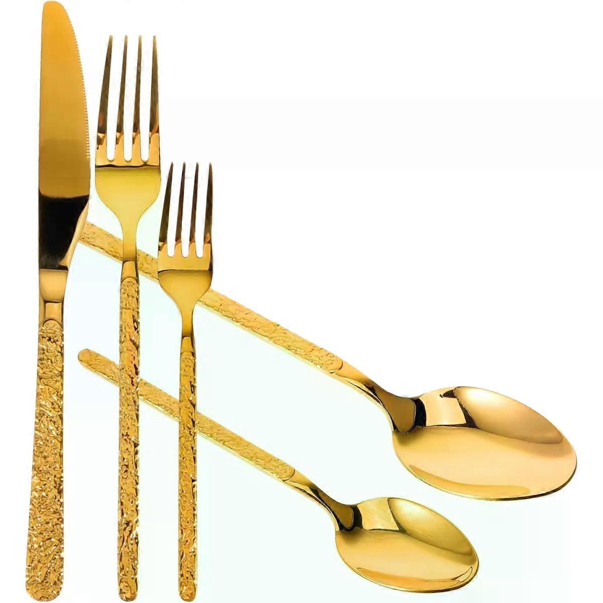 Pattern Stainless Steel Fork Knife Spoon Set Western Tableware