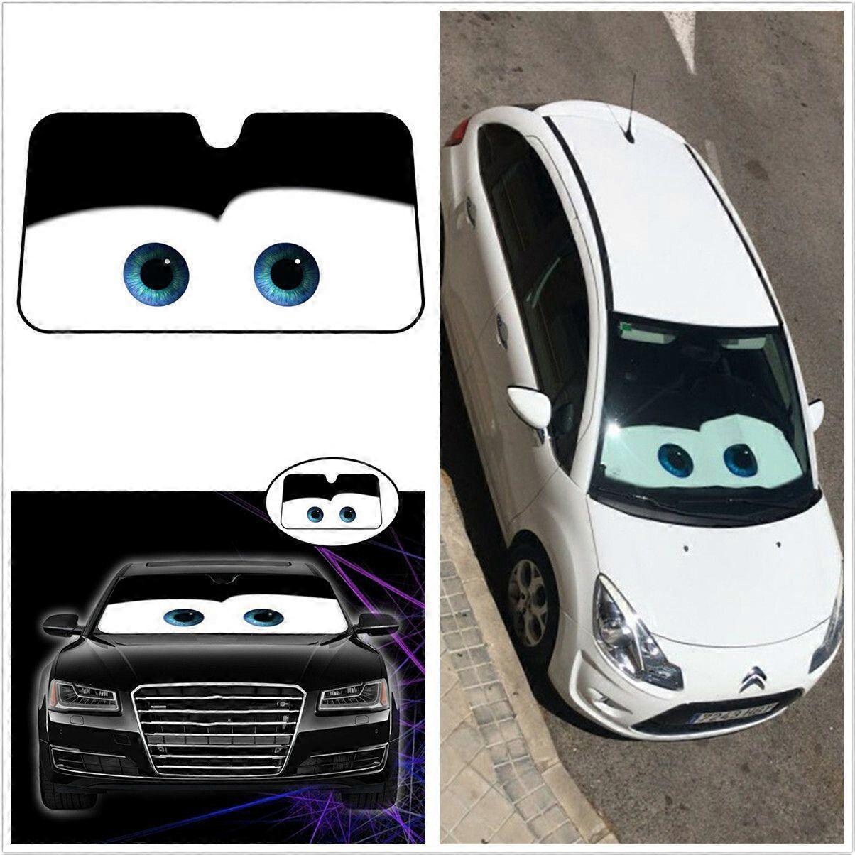 Car Windshield Shade UV Protection Foldable Front Window Cover with Big Eye Pattern
