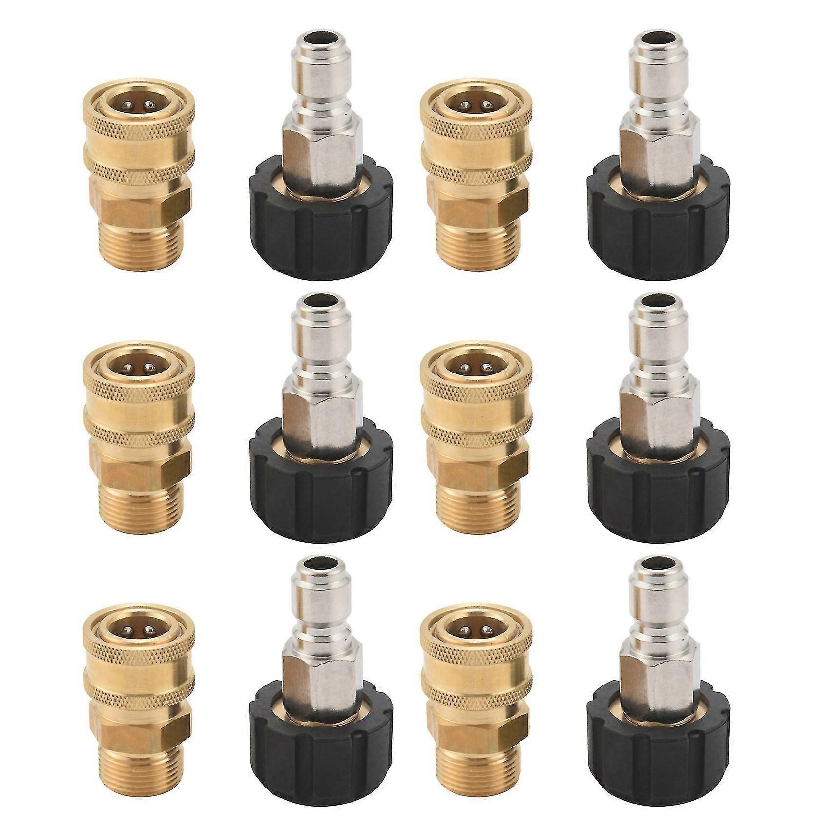 12x Pressure Washer Adapter Set, Quick Connect Kit, 5000 Psi