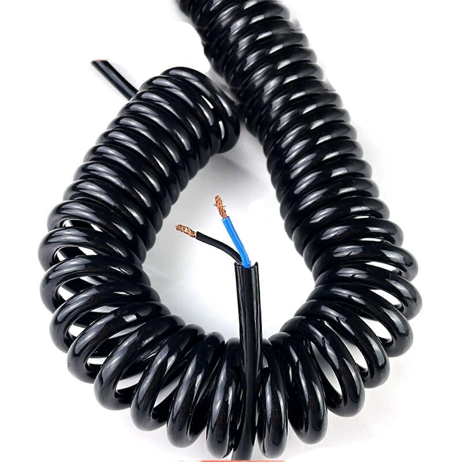 Black 2-Core Elastic Spiral Cable