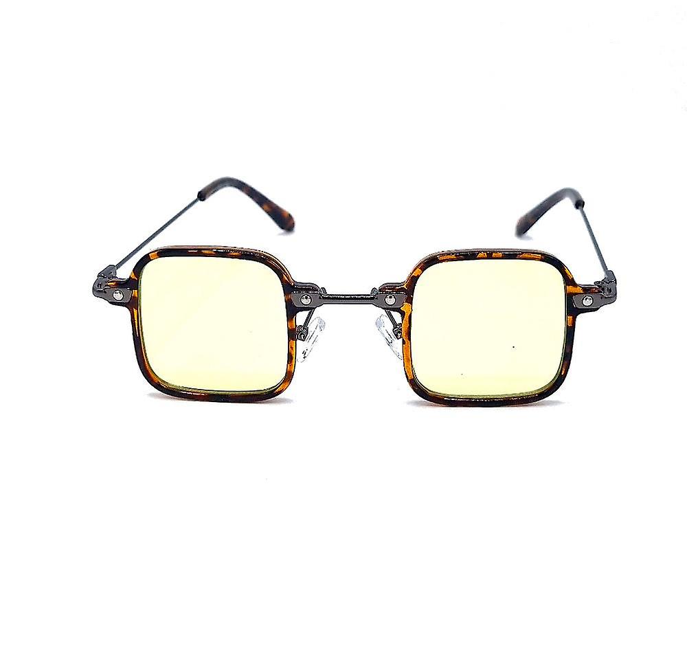 Lunettes de soleil carrées Tony S - Léopard / Jaune clair 