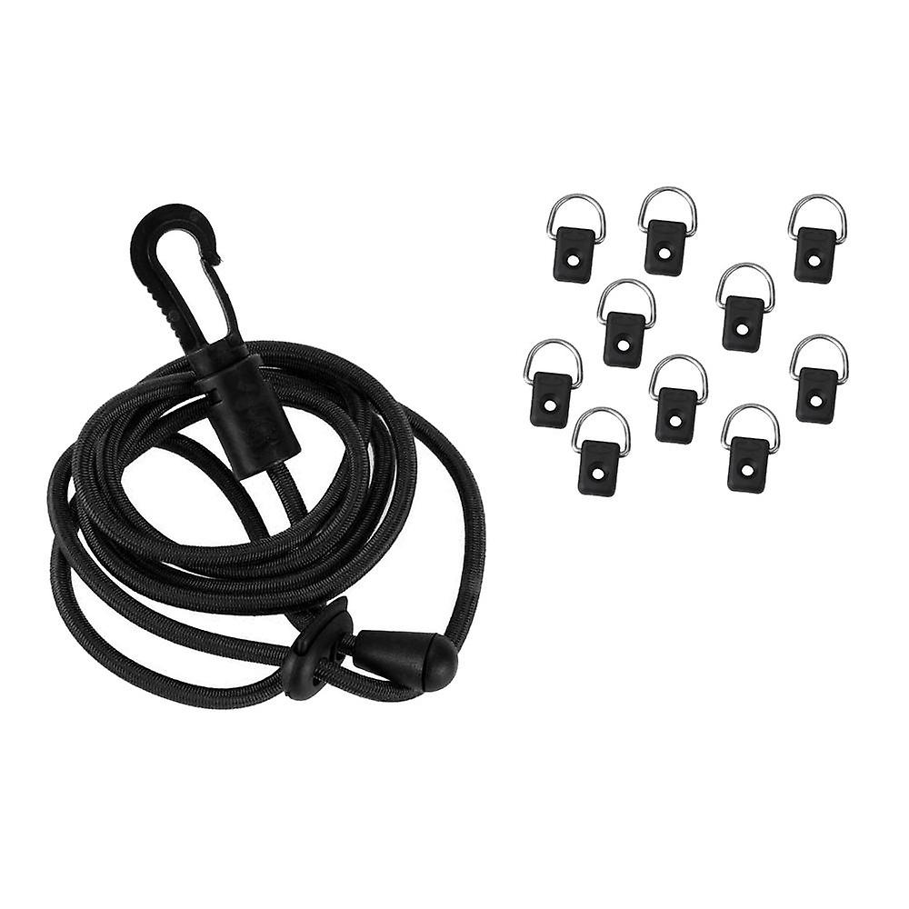 10 Pieces Kayak D Ring Deck Fitting with Paddle Leash Boat Canoe Accessories