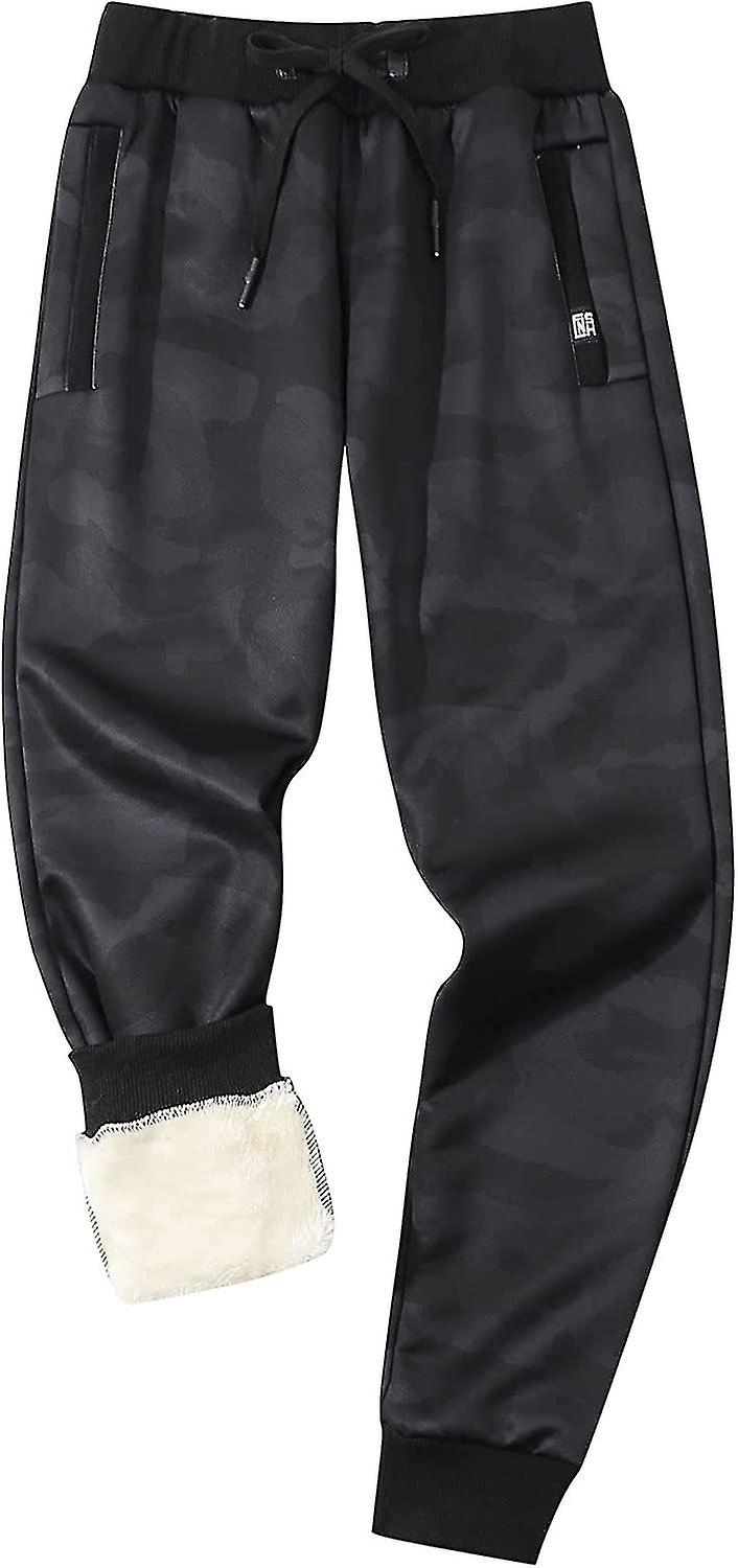 Gihuo Men S Sherpa Lined Athletic Sweatpants Winter Warm Track Pants