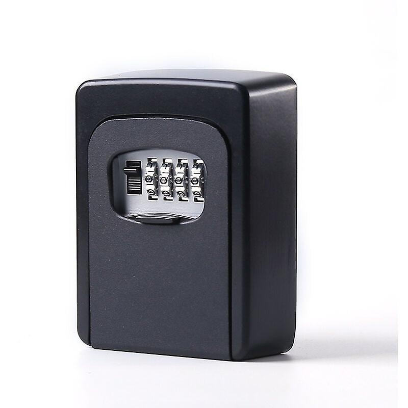 Secure Key Box with Code, Wall-Mounted Key Box with 4-Digit Code, Outdoor Waterproof and Rustproof Key Box, Resettable Code (Black) Get Rich