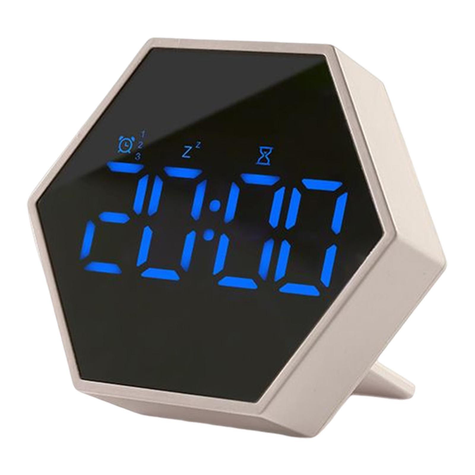 Alarm Clock LED Display Snooze Function for Bedside Living Room Light Yellow