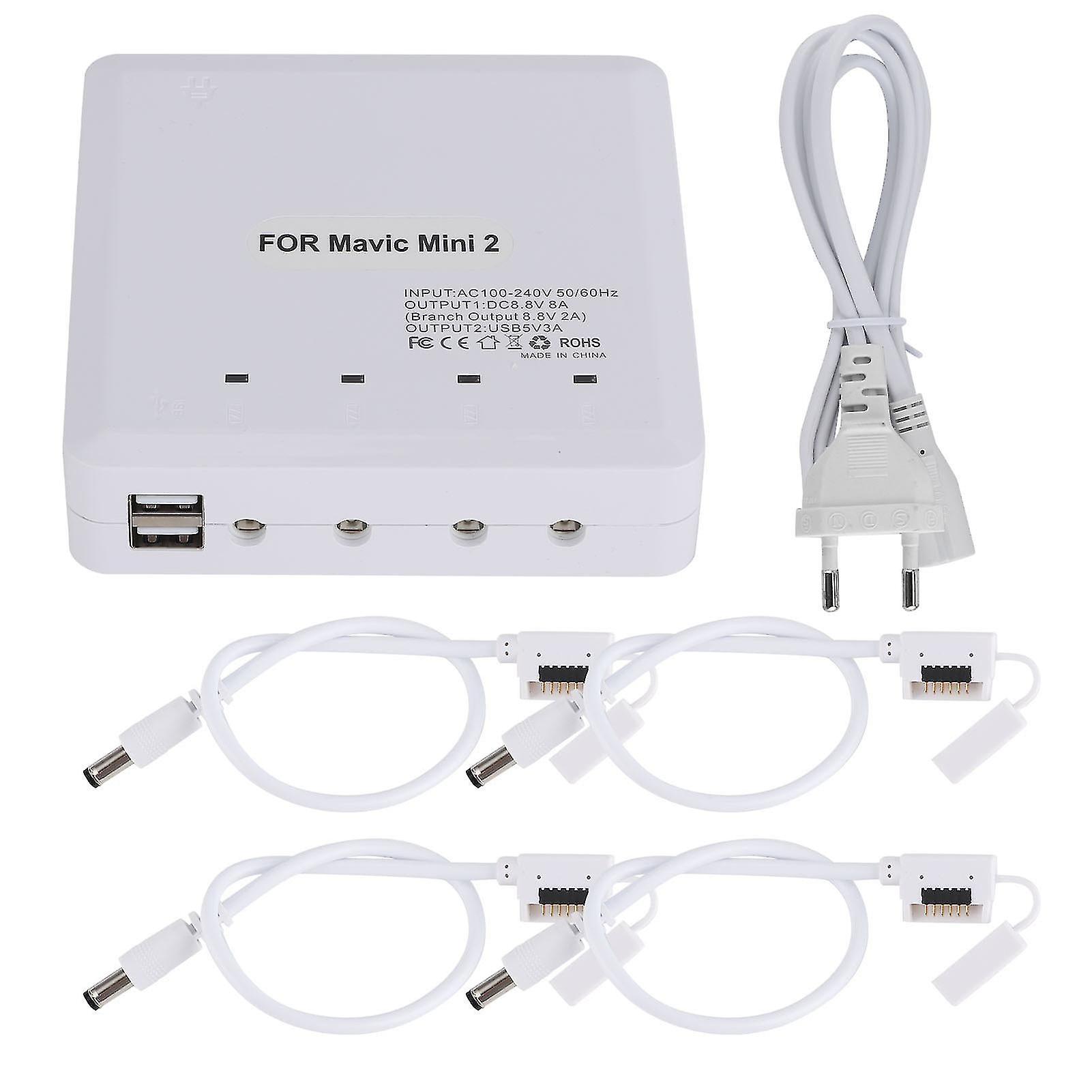 4In1 Drone Battery Charger Usb Port Charging Adapter Device For Dji Mini 2 100240veu Plug