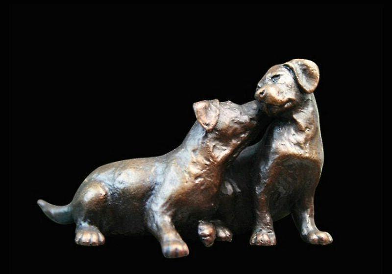 Small Labrador Puppy Pair Figurine