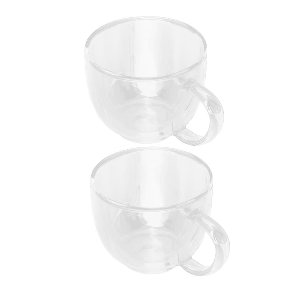 2Pcs 200ml Double-Layer Glass Espresso Cup Home Barware