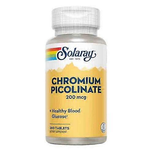 Solaray Chromium Picolinate,200 mcg ,200 Tabs (Pack of 6)