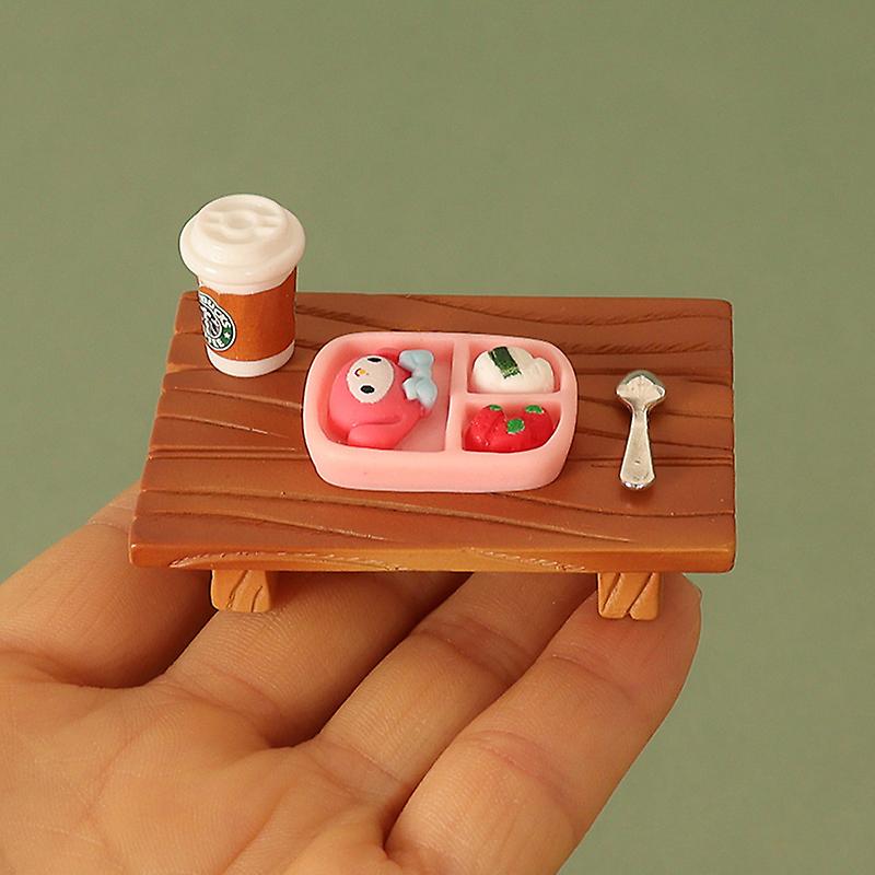 1set dockhus västerländsk stil mat för 1/12 dockhus mini matsal inredning