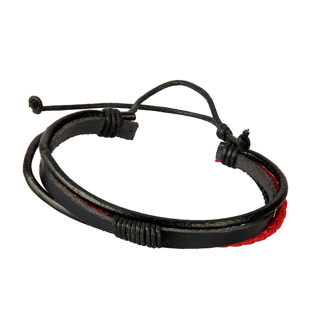 Punk PU Leather Braided Multi-layer Bracciale Bangle Bracciale Nero