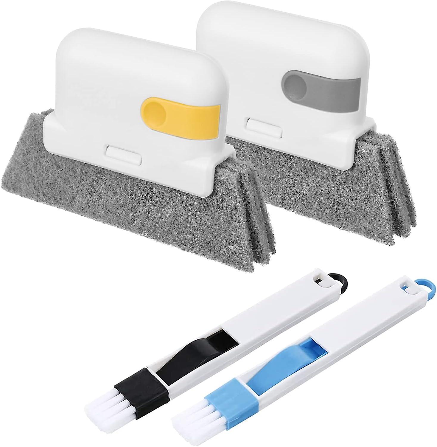 4pcs Window Groove Cleaning Brushes, Multifunctional Brush for Windows