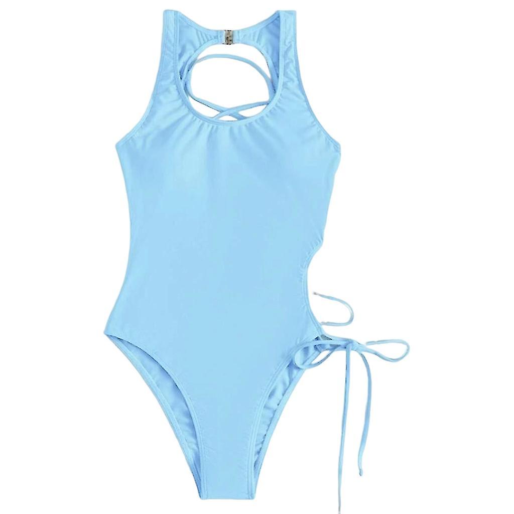 Femmes Creux Une Pièce Maillot de Bain Dames Lace Up Maillot de bain Sans Dos