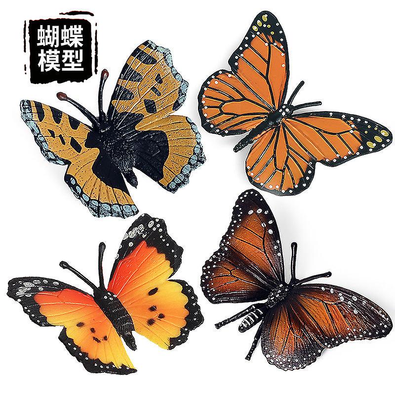 4Pcs/set Butterfly Model Simulation Animals And Insects Model Toy Decoration Scene Ornaments Hand-made