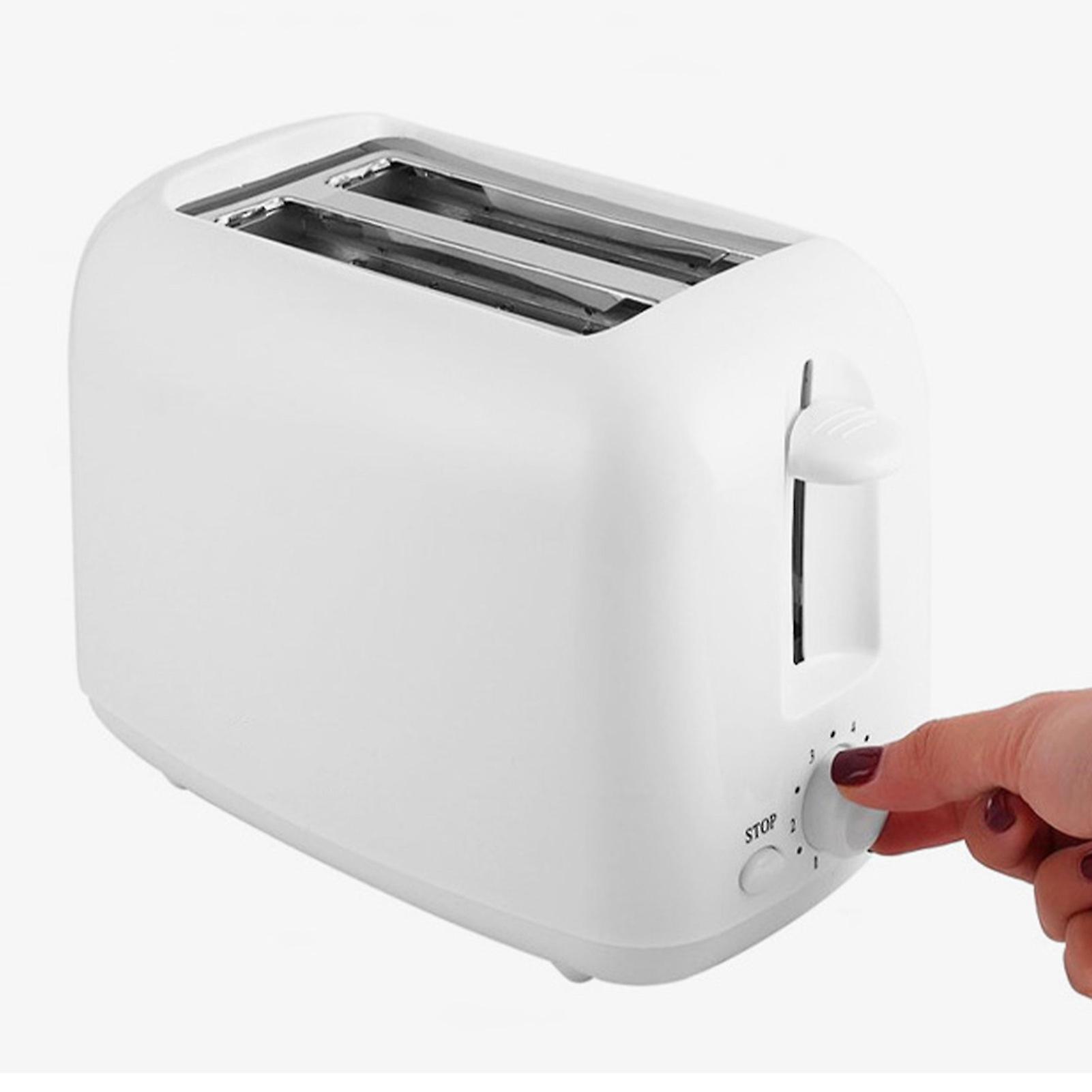 Toaster with Double Wide Slots - 6 Gears, White Toast Machine for Home Breakfast