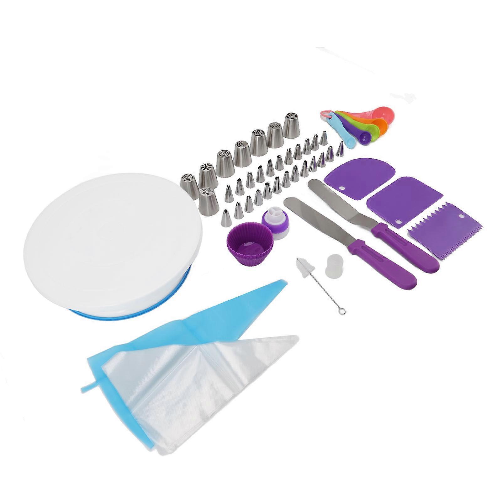Cake Turntable Set Decorating Table Decorating Piping Nozzle Silicone Bag DIY Baking Set 