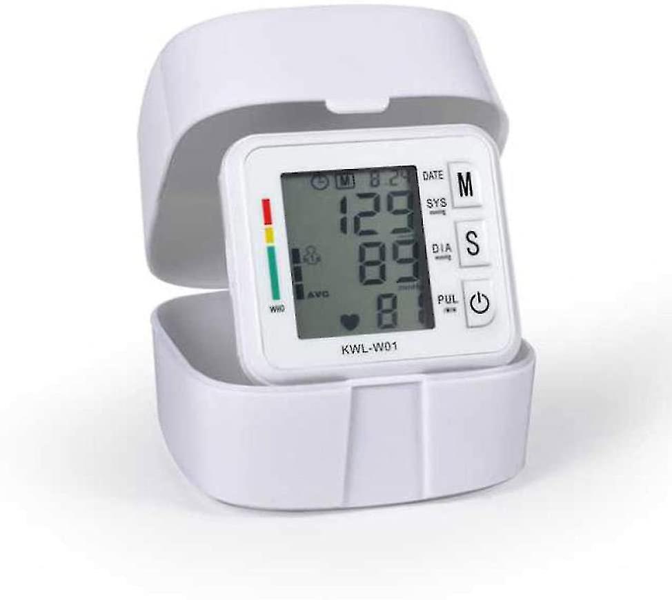 Automatic Blood Pressure Monitor With Portable Case Irregular Heartbeat Bp And Adjustable Wrist Cuff Perfect For Health Monitoring