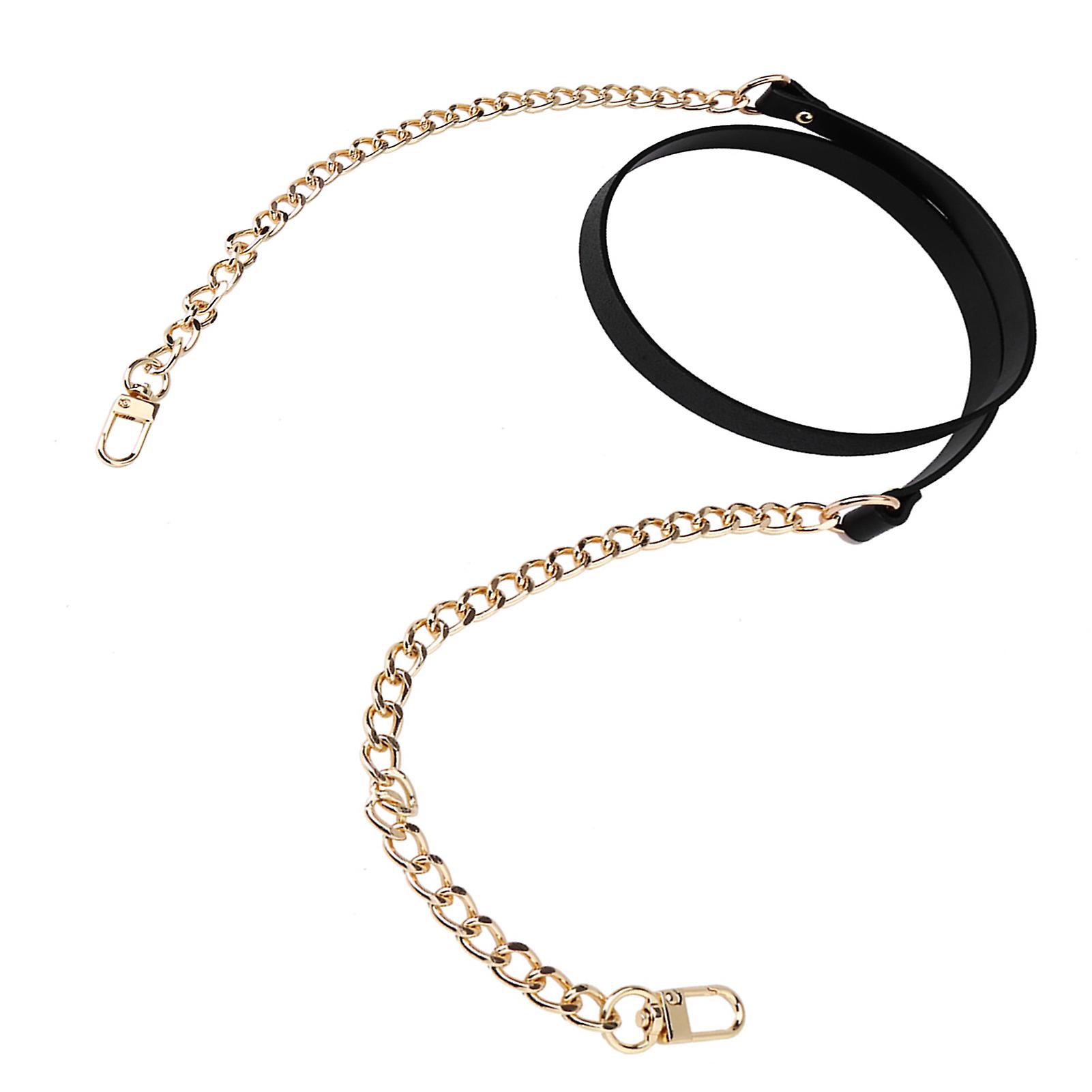 Genuine Leather Shoulder Bag Strap 119cm Black DIY Handle