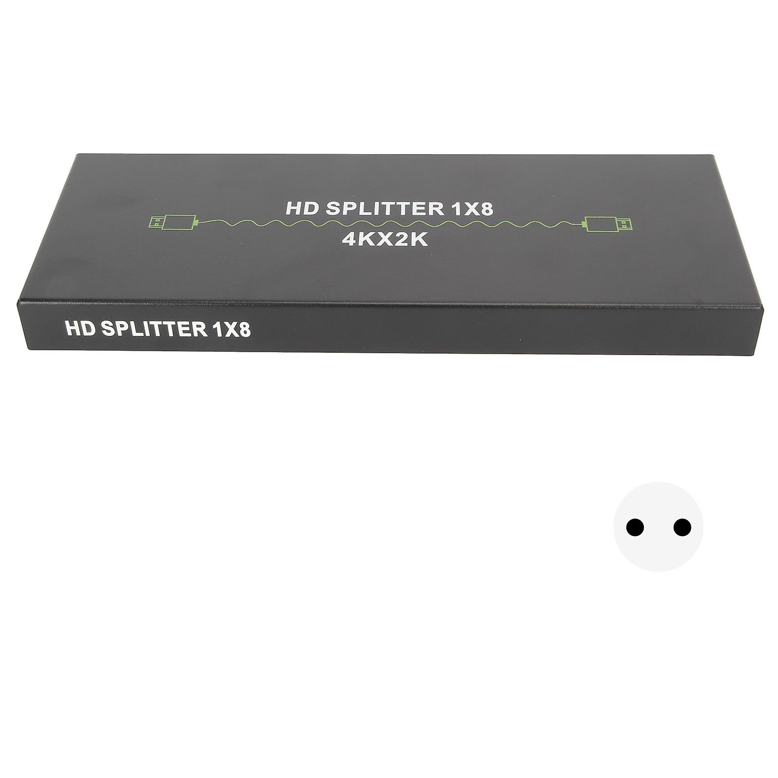 4K HD Multimedia Interface Splitter 1x8, Distribute o/Video to 8 Displays, EU Plug