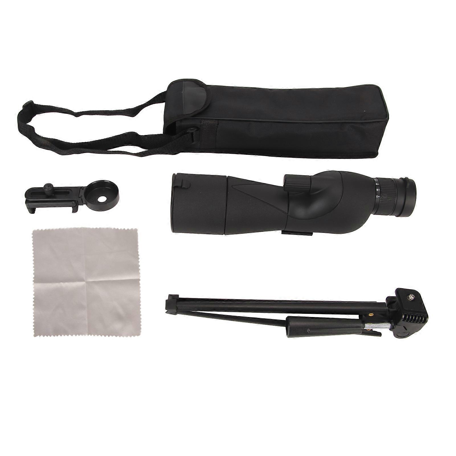 25‑75x60 Spotting Scopes 45 Degree Portable Monoculars with Tripod Carrying Bag and Smartphone Adapter for Hunting 