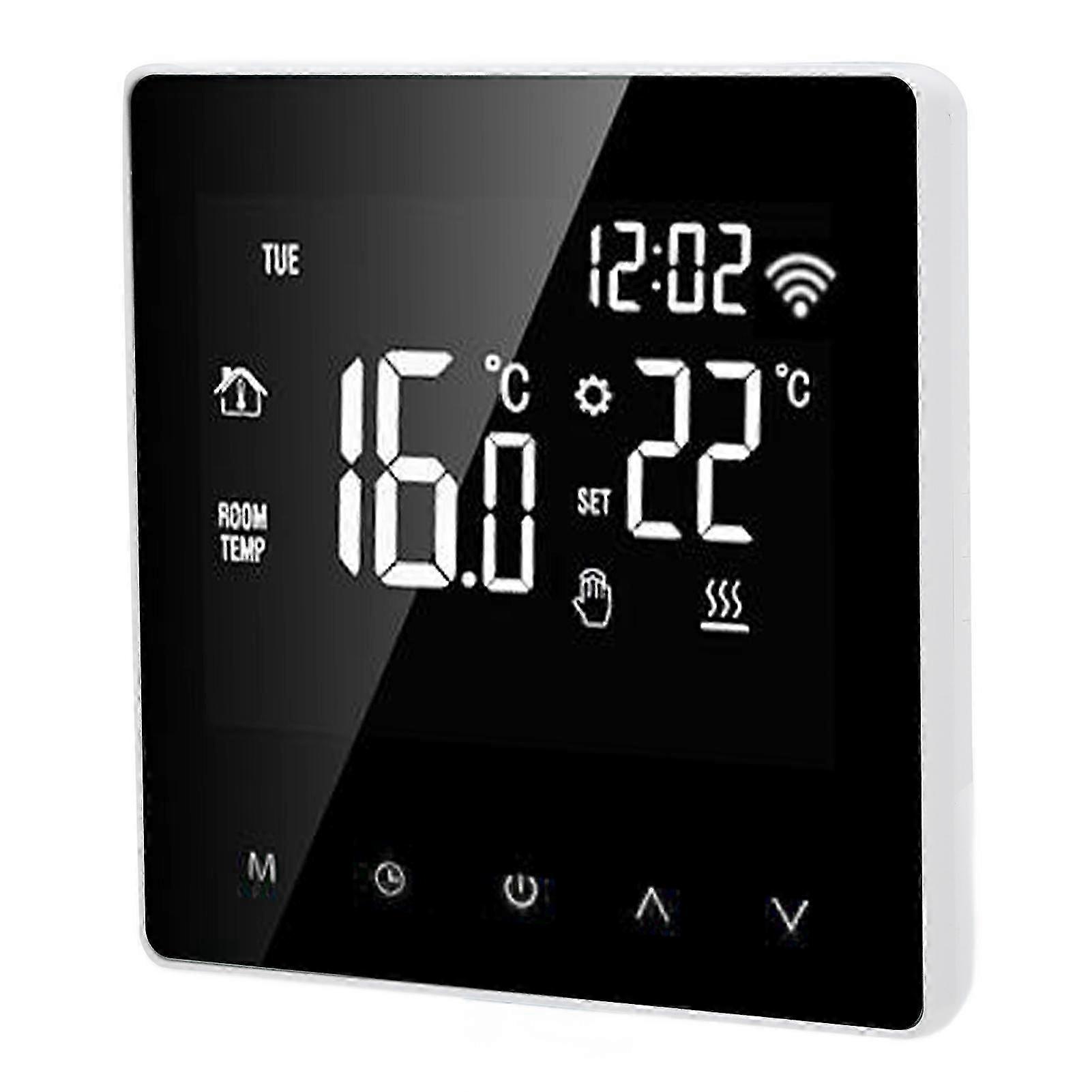 Termostato WIFI Con Batteria Nero, Per Caldaia A Gas Boiler, APP TUYA Smart Life, Quadrata Montaggio Da Esterno Oppure Incasso Scatola 502 - Foto 6