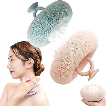 2er-Pack Super weicher Sonnenblumen-Saugnapf-Badeball Luffa-Schwamm peelt effektiv Essentieller Badeschwamm für Männer und Frauen