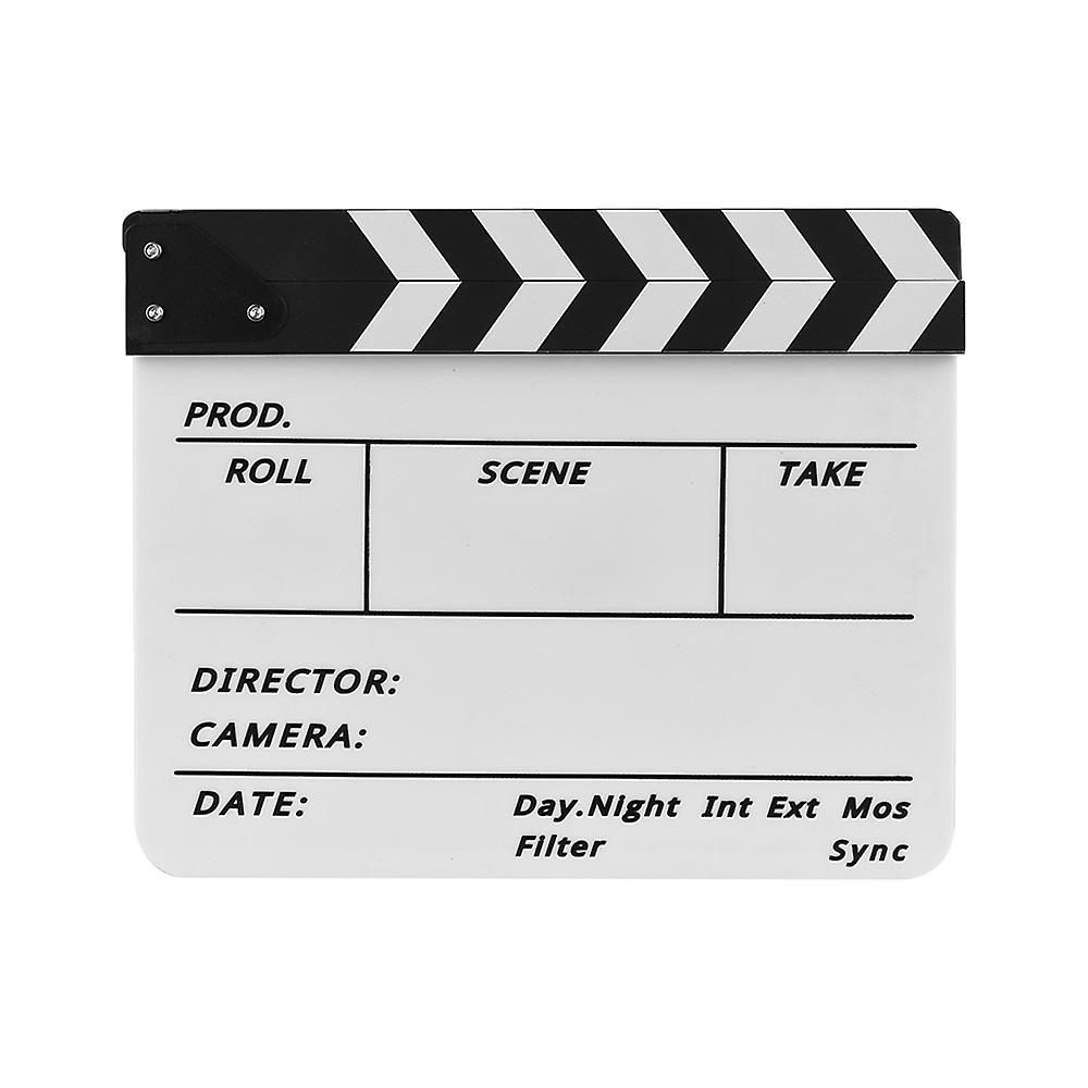 Dry Erase Acrylic Director Film Clapboard Movie TV Cut Action Scene Clapper Board Slate with Marker
