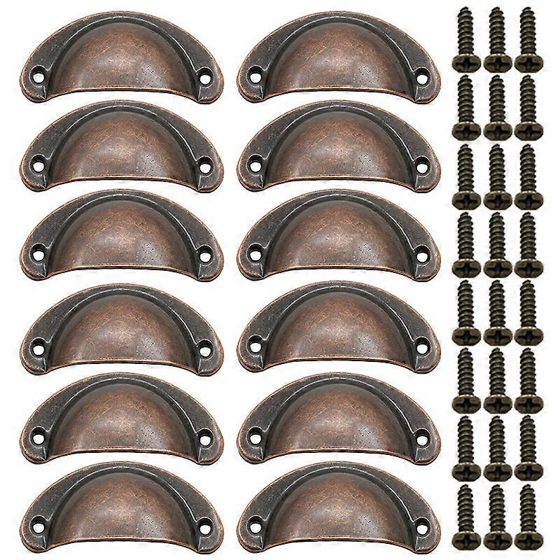 Shell Handle Vintage Furniture Handle 12 Pieces, red bronze